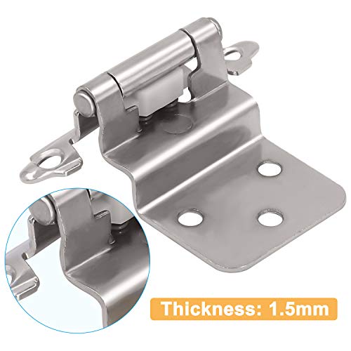 AxPower 30 PCS 3/8" Inset Hinges for Face Frame Kitchen Cabinet Door Satin Nickel Self Closing Cupboard Hinges