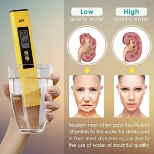 PentaBeauty PH Meter, PH Meter 0.01 PH High Accuracy Water Quality Tester with 0-14 PH Measurement Range, PH Meter for Water/Brewing/Food/Soil/Sauce/Laboratory, TDS Meter, PH Pen