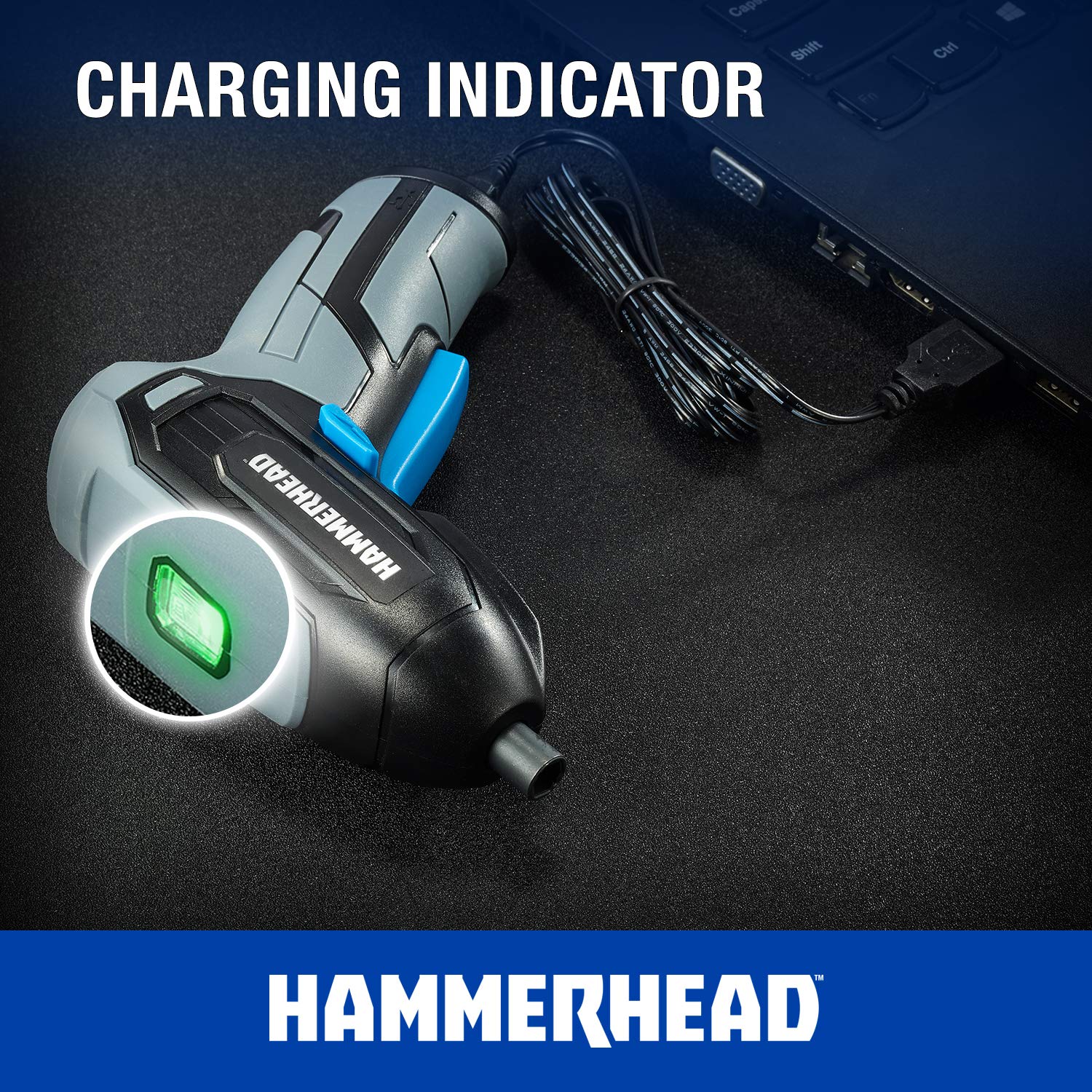 Hammerhead Rechargeable 4V Cordless Screwdriver with 9pcs Bit – HCSD040