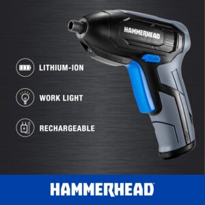 Hammerhead Rechargeable 4V Cordless Screwdriver with 9pcs Bit – HCSD040