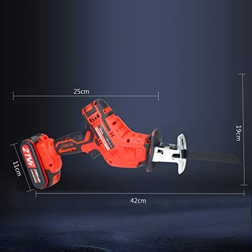Reciprocating Saw with 2 Batteries, 4 PCS Saw Blades, Ideal for Wood and Metal Cutting, 21V 2000mAh Cordless Saw Electric Saw