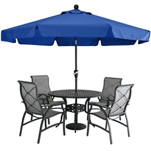 mastercanopy valance patio umbrella for outdoor table market -8 ribs (9ft, blue)