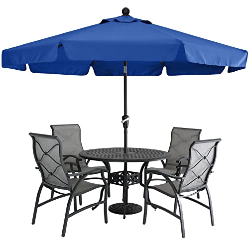 MASTERCANOPY Valance Patio Umbrella for Outdoor Table Market -8 Ribs (9ft, Blue)