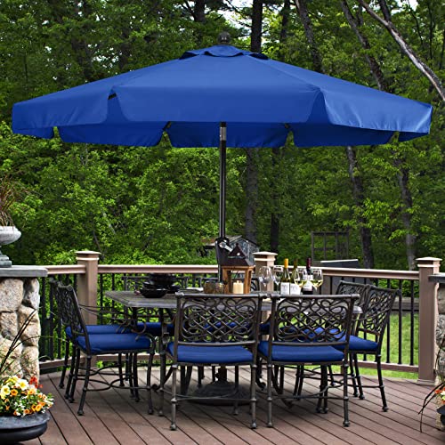 MASTERCANOPY Valance Patio Umbrella for Outdoor Table Market -8 Ribs (9ft, Blue)