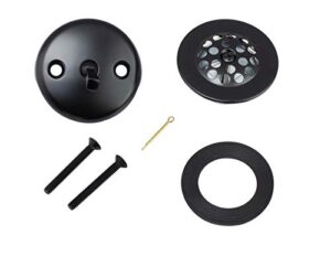 artiwell trip lever tub trim kit set with trip lever overflow face plate, trip lever bathtub drain with strainer, overflow and matching screws (matt black)