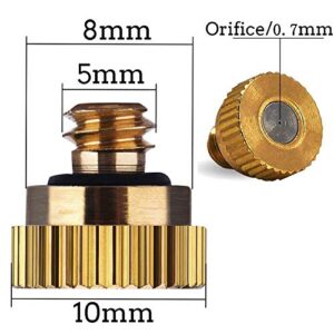 RuoFeng Mister Nozzles Brass For Outdoor Cooling System Low-Pressure Atomizer 22 pcs Orifice 0.028" (0.7 mm) 10-24 UNC