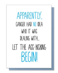 press & pour funny cancer card, cancer encouragment card, cancer get well card, fuck cancer card