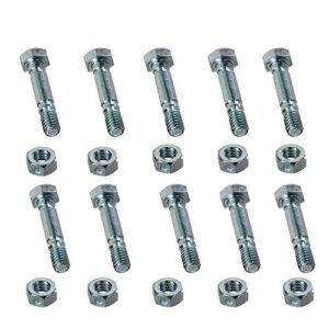 poagavgs pro-parts 10pk shear pins and nuts for ariens 52100100 snowblower