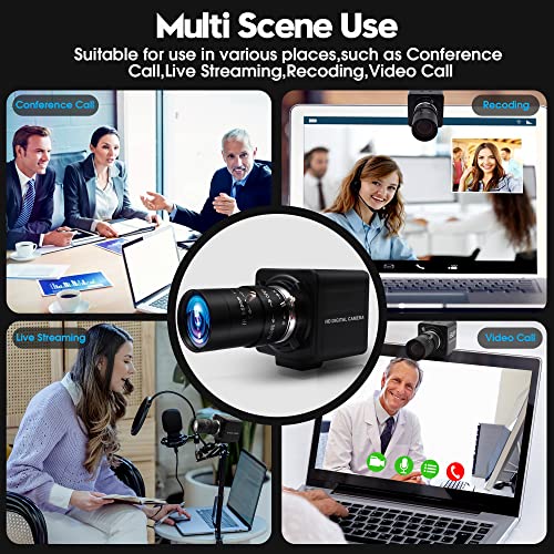 ALPCAM USB Camera VGA 100fps Webcam 10X 5-50mm Varifocal Lens USB Camera,2MP USB Zoom Conference Camera with CMOS OV2710 Sensor,Full HD 1080P UVC Webcame for Android Windows Mac Linux Raspberry Pi