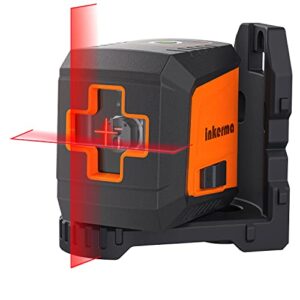 50 ft. red self-leveling cross line laser level with mode lock for indoor use - protective carrying pouch & batteries included