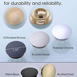 Orhemus Solid Brass Sink Overflow Cap Round Hole Cover for Bathroom Basin, Matte Black Finished