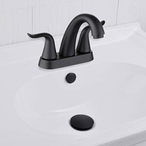 Orhemus Solid Brass Sink Overflow Cap Round Hole Cover for Bathroom Basin, Matte Black Finished