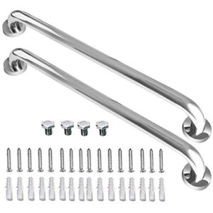 2 Pack 24 Inch Shower Grab Bar, iMomwee Chrome Stainless Steel Bathroom Grab Bar Handle, Bathroom Shower Balance Bar,Safety Hand Rail Support,Handicap Elderly Senior Assist Bath Handle(1.25" Diameter)