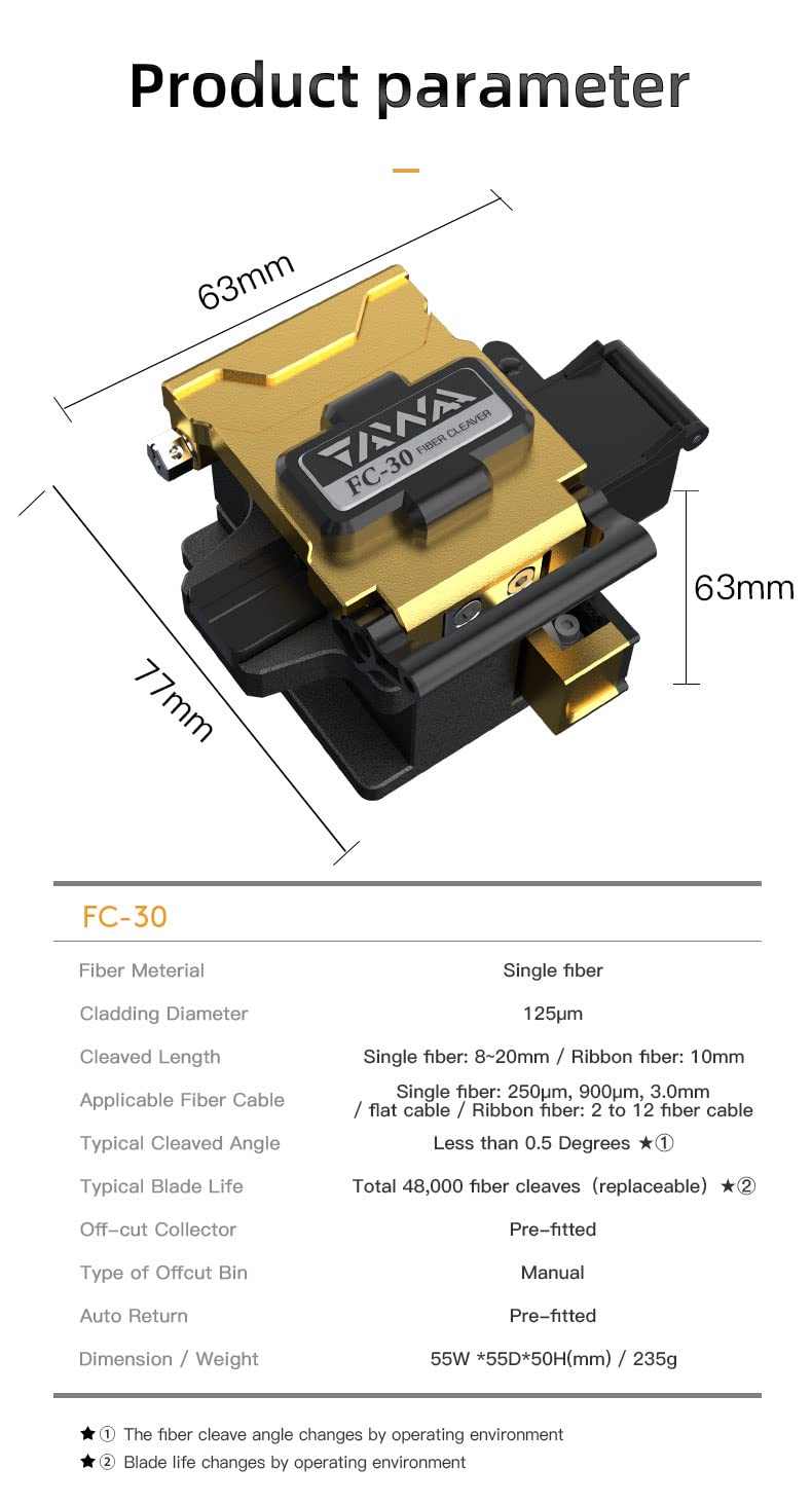 TAWAA FC-30 Optical Fiber Cleaver Fiber Optic Tools High Precision Wire Stripping Machine FTTH Fiber Cutter With 48000 Cleaves clivador fibra óptica