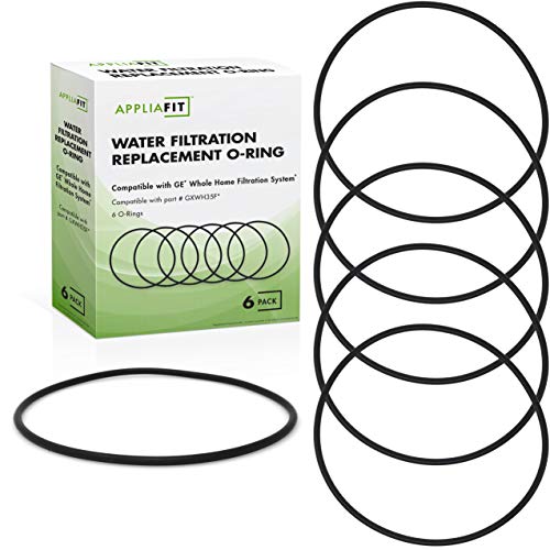 AppliaFit 6-Pack O-Ring Gasket Seals Compatible with GE HHRING - Fits Whole Home Filtration Models GXWH30C, GXWH35F, GXWH38F, GXWH38S, GXWH40L, WS03X10039, FXHSC, FXHTC