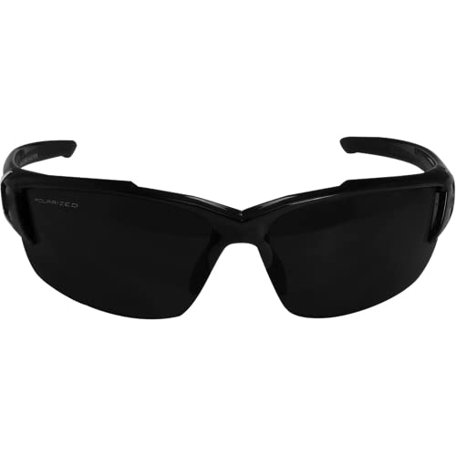 Edge TSDK216VS-G2 Khor G2 Polarized Wrap-Around Anti-Fog/Vapor Shield Safety Glasses, Anti-Scratch, Non-Slip, UV 400, Military Grade, ANSI/ISEA & MCEPS, 5.04" Wide, Black Frame/Smoke Lens