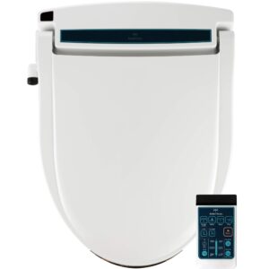 bidetmate 2000 series electric bidet heated smart toilet seat with unlimited heated water, side control panel, deodorizer, and warm air dryer - adjustable and self-cleaning - fits elongated toilets