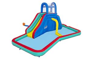 bestway h2ogo! waterfall waves mega water park | inflatable slide and pool fits up to 6 children