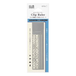 midori 42229006 ruler, clip ruler, silver