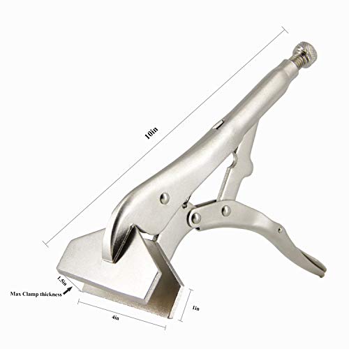 GOSWIFT 10-inch Locking Sheet Metal Clamp, Heavy Duty Sheet Metal Grip Tool, Heat-Treated Nickle Plated Welding Plier