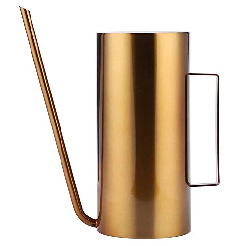 Watering Can 50oz/1.5L Stainless Steel Long Spout House Bonsai Plants Garden Pot Flower Watering Can Irrigation Tool(Gold)