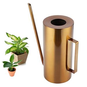 Watering Can 50oz/1.5L Stainless Steel Long Spout House Bonsai Plants Garden Pot Flower Watering Can Irrigation Tool(Gold)