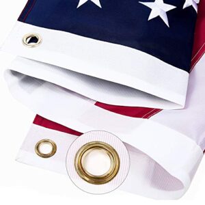 American Flag 3x5 ft Outdoor,US Flag 210D Oxford Nylon-Embroidered Star, Sewn Stripes,Brass Grommets,4 Rows of Lock Stitching, Heavy-Duty USA Flag