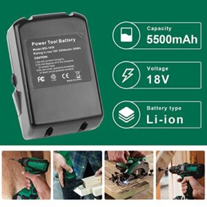 FANCY BUYING [2Pack] 18V 5.5Ah Replacement Lithium-ion Battery for Hitachi BSL1830 BSL1815X EB1814SL DS18DSAL 33055 330067 330068 330139 330557 Drill Cordless Tool