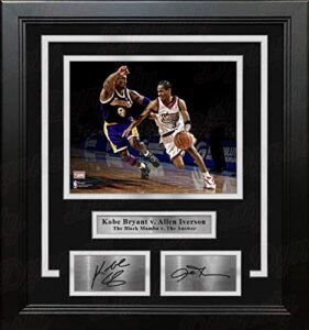 kobe bryant v. allen iverson 8" x 10" framed basketball photo with engraved autographs