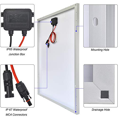 Pikasola 200 Watt 12/24V Solar Panel Kit for RV Boat Home: 2pcs 100W Monocrystalline Solar Panel Grade A + 12/24V Solar Charge Controller + 16ft &10ft Solar Cable + Z-Brackets