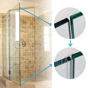 tsmst glass shower door seal strip, 120 inch soft shower door sweep seal strip to stop leaks for 3/8" framelss glass door