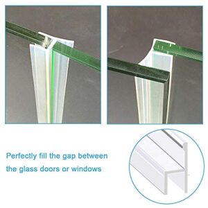 TSMST Glass Shower Door Seal Strip, 120 Inch Soft Shower Door Sweep Seal Strip to Stop Leaks for 3/8" Framelss Glass Door