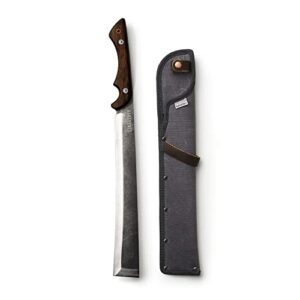 barebones japanese nata tool - machete perfect for chopping, splitting & cutting - stainless steel hunting machete - hardwood walnut handle - stainless steel blade (updated version)