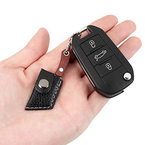 PUOSUO EDC Multi-Function Keyring Mini Pocket Knife Keychain Stainless Steel Necklace Knife-Damascus Pattern (B)