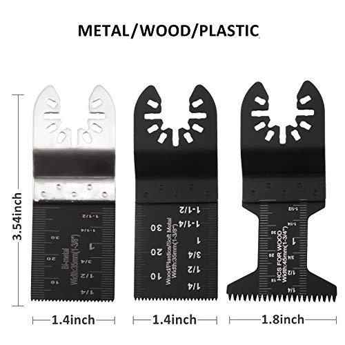 23 PCS Metal Wood Oscillating Multitool Saw Blades, Fit Porter Cable, Black & Decker, Craftsman, Ridgid, Ryobi, Milwaukee, Dewalt, Rockwell Chicago Etc.