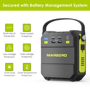 MARBERO Portable Power Station 83Wh Small Generator Solar Power Bank 80W(Peak 120W) Camping Laptop Charger Emergency Battery Pack with AC Outlet 4 USB Ports with Flashlight for Outdoor Home Travel