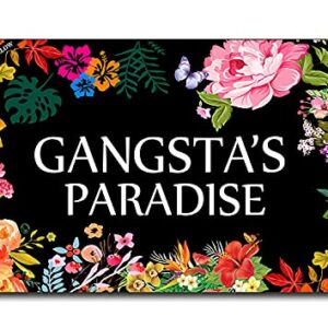 DAYLIPILLOW Gangsta's Paradise Flower Doormat Funny Welcome Mat Floor Mat Rug Outdoor Front Door Bathroom Mats Indoor 23.6" x 15.7"