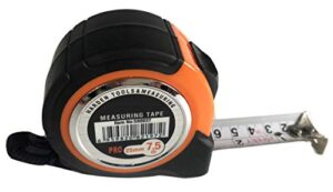 edward tools harden pro measuring tape 25 ft- quick retractable measuring tape standard and metric - centimeters and inches - quick mark blade - heavy duty rubber shock proof case - belt clip
