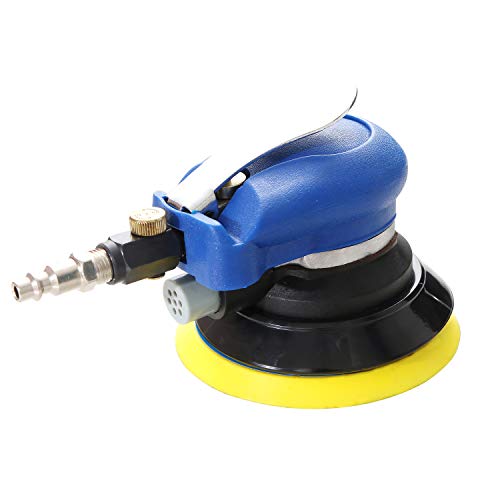 Professional Air Random Orbital Sander, Heavy Duty Dual Action Pneumatic Palm Sander (5 inch, Blue)