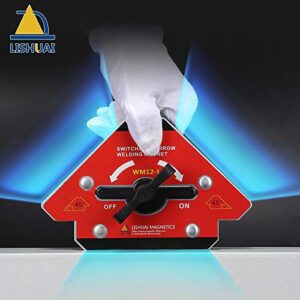 LISHUAI Unique Design On/Off Switch Strong Neodymium Arrow Welding Magnet/Magnetic Angle Welding Clamp 45 90 135 Degrees 92 LBS