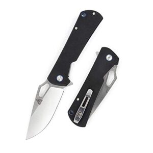srm folding pocket knife, d2 steel blade, g10 handle, pocket clip, thumb hole, flipper, ball bearing washer, cool knives for outdoor camping edc