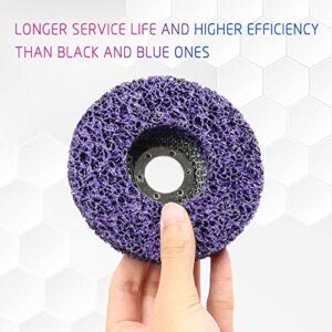 LotFancy Stripping Disc, 6PCS 4 1/2” x 7/8” Quick Easy Strip and Clean Discs, Paint and Rust Remover Stripper for Angle Grinder, Silicon Carbide Abrasive Wheel for Wood Metal Fiberglass, Purple