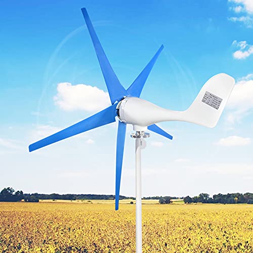Dyna-Living Wind Turbine Generator Kit 500W AC 24V 5-Blade Wind Turbine Motor with Charge Controller Power Generation Kit for Home Use Boat or Industrial Energy(Not Included mast)