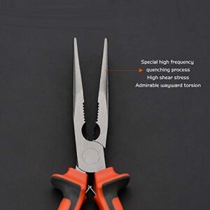 Edward Tools Pro-Grip Needle Nose Pliers 6” - Hard Carbon Steel Jaws - Spring Loaded Design for Easier Use - Ergo Soft Handle with Safety Ridge - Long Reach for Home, Fishing, Jewelry, Crafts (1)