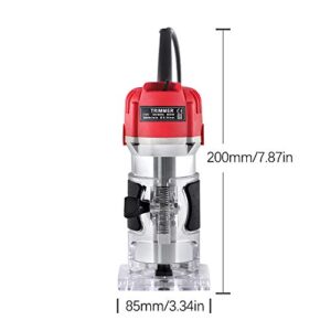BriSunshine 800W Electric Wood Trimmer Router,Handheld Compact Palm Router for Woodworking Trimming,Laminate Joiner Tool 30000R/MIN 110V(UL Certified)