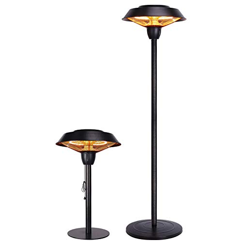 Star Patio Outdoor Freestanding Electric Patio Heater, Tabletop Heater, Infrared Heater, Hammered Bronze Finished, Portable Heater Suitable as a Balcony Heater, 1566 WHOLE SET