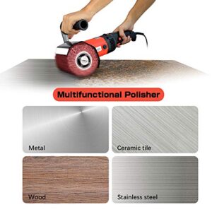 Handheld 1400W Metal Burnishing Machine,Electric Sander Polisher for Wood Stainless Steel Polishing with One Wheel,8 Variable Speed,Lock Switch,Auxiliary Handle(UL Certified)