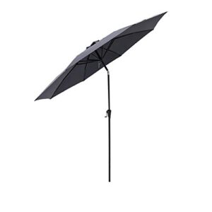 flame&shade 11 ft outdoor market patio table umbrella with fiberglass rib tips and tilt, anthracite