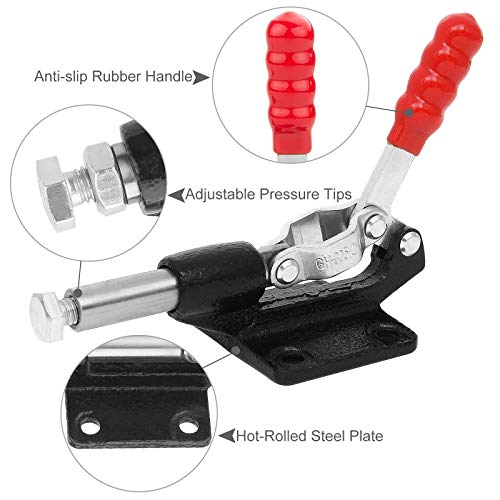 4 PCS Push Pull Adjustable Toggle Clamp, Quick Release Hand Tool for Woodworking, 500Lbs Holding Capacity Toggle Latch, GH-305C Stroke Clamp for Welding, 32MM