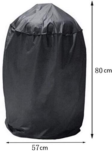 BBQ Grill Cover Waterproof Dustproof Oven Protection Cover for Round Gas Charcoal Electric Barbecue Outdoor Patio Garden Accessory with Storage Bag Black